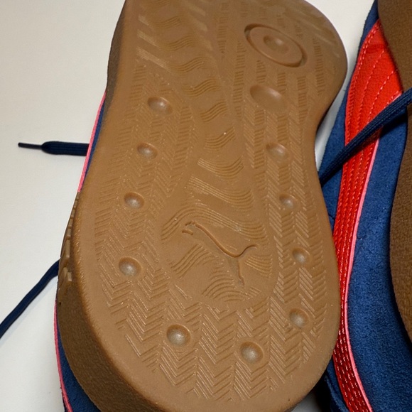 PUMA Blue Suede Sneakers Men’s Size 12 (EU 46) Red Stripe - Picture 11 of 15